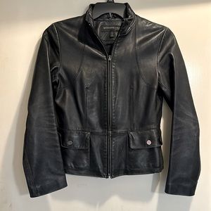 Kenneth Cole Leather distressed Moto Jacket size S